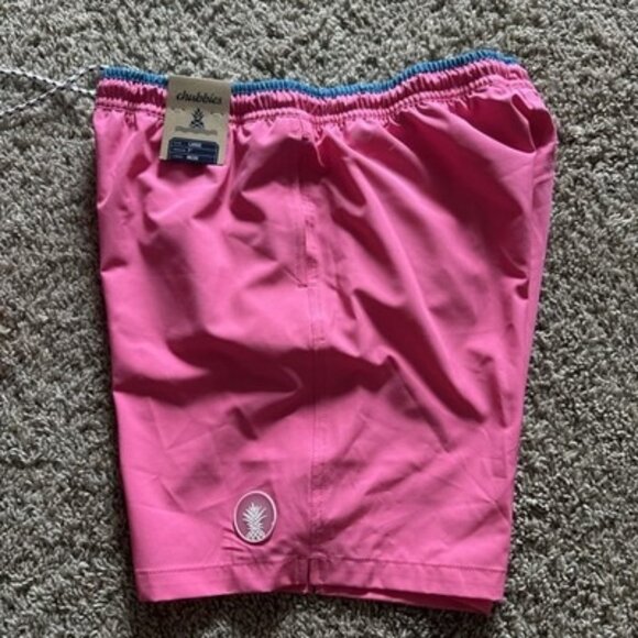 Chubbies Mens Avalons Classic 7” Inseam Swim Trunks Size Large Mesh Lined Pink - Picture 1 of 10